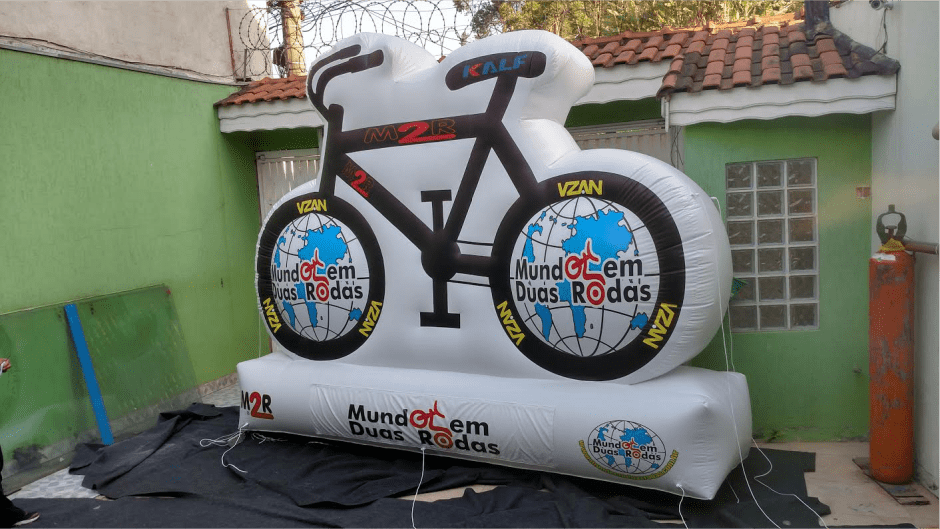 fabrica de logomarca inflável pratica de esportes biciletas mundo em duas todas m2r