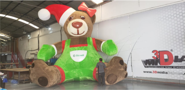 mascote inflavel urso gigante