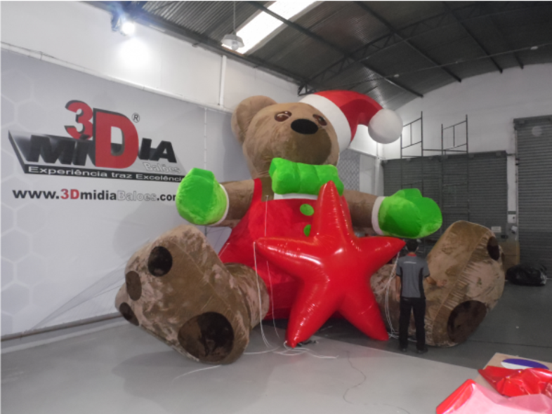 mascote inflavel urso de pelucia